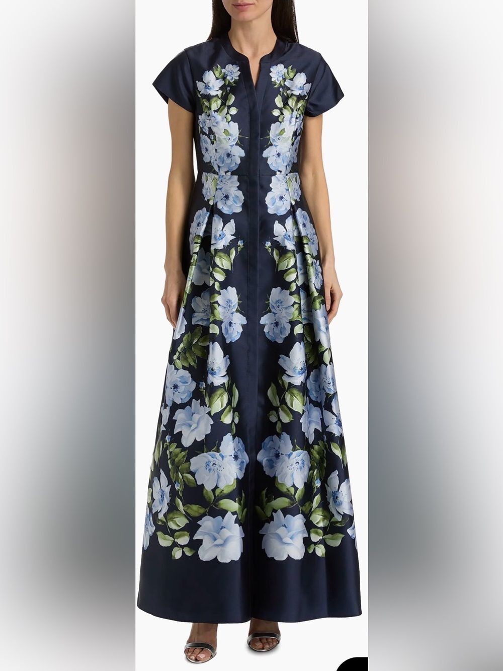 NEW SACHIN BABI Marta Floral Mikado Belted Shirt Dress Gown Sz 10 - Picture 6 of 13